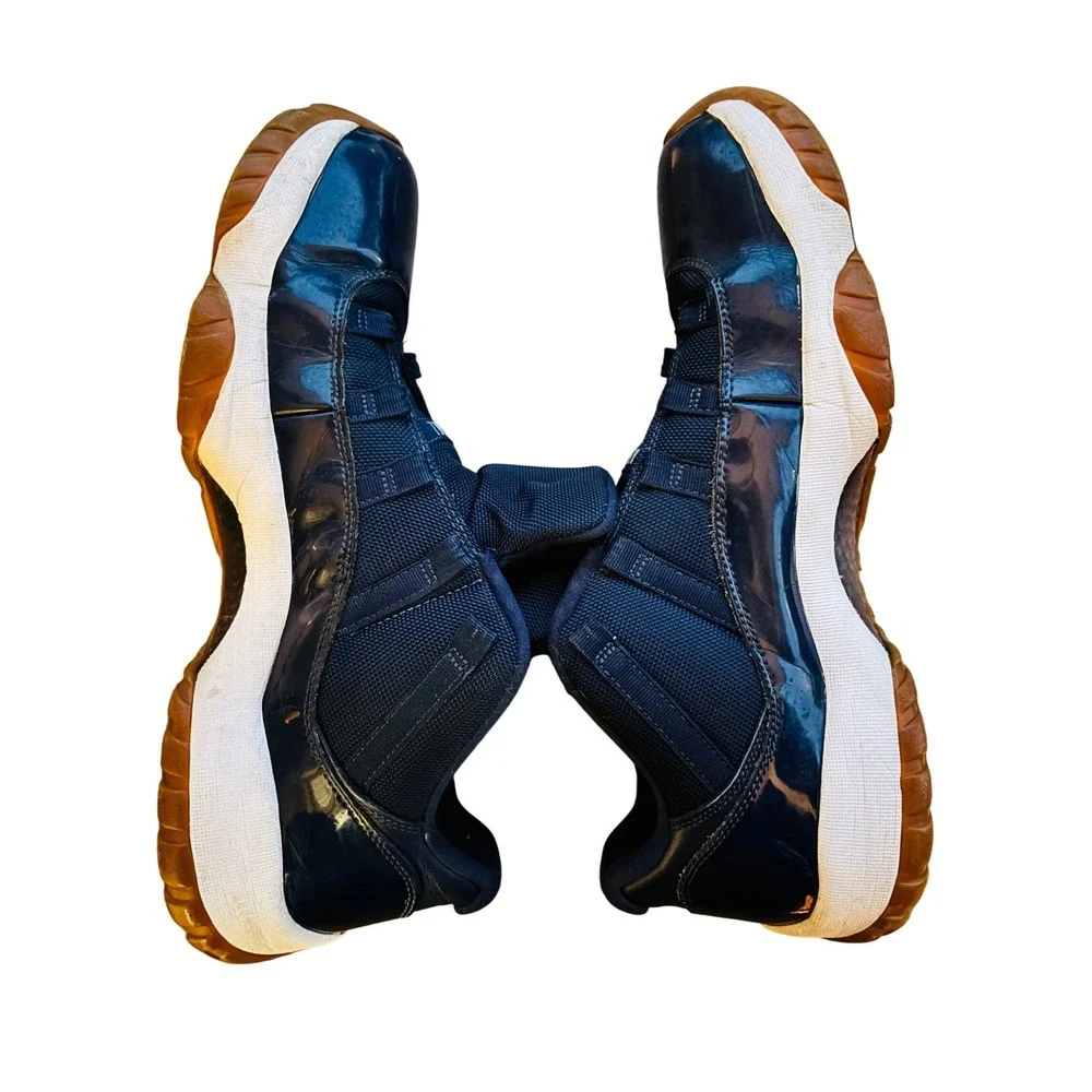 Jordan 11 Retro Low Midnight Navy Gum Bottom Mens 14 528895-405 2016 No laces - Picture 6 of 9
